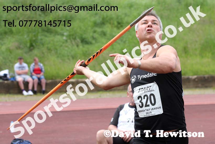 Mens javelin, 2019 NEMA Track and Field Champs, Monkton. Photo:  David T. Hewitson/Sports for All Pics